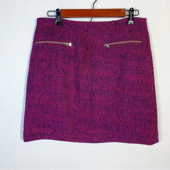 LOFT Wool Blend Pink Y2K Mini Skirt - Picture 1 of 5